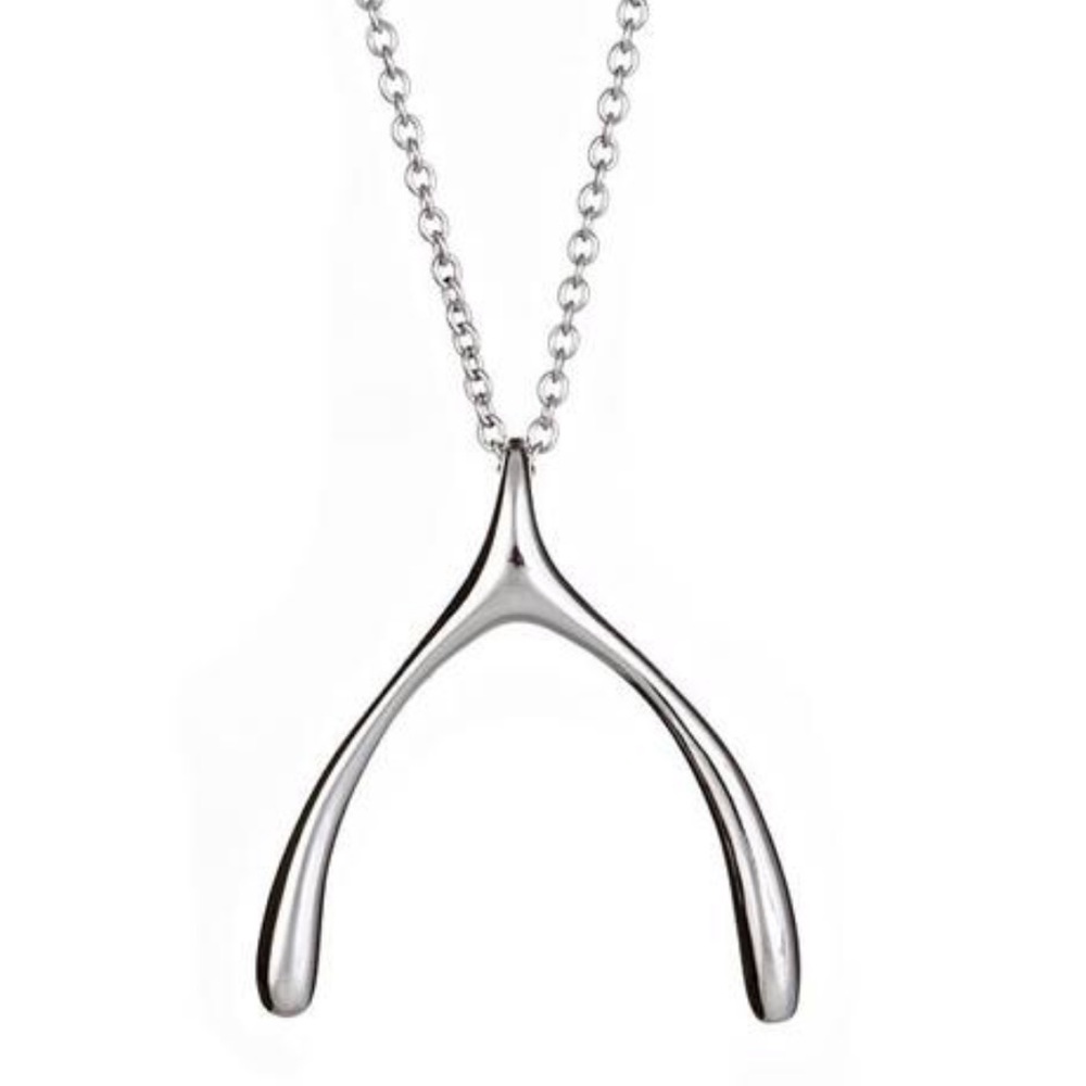 Silver wishbone necklace